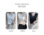 new woman clothing vest camis Tank top women's suit bottom lace lining 2024 summer new silk satin sleeveless top suspender vests