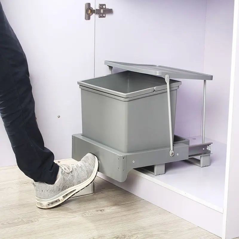 Kitchen Trash Can Household Pull Out Trash Can Sink Cabinet Bottom Garbage Bin Large Capacity Litter Bins Food Waste Disposal