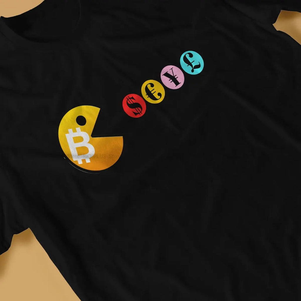 Cryptocurrency Newest TShirt for Men Bitcoin VS Fiat Round Collar Polyester T Shirt Hip Hop Birthday Gifts OutdoorWear Lootquake LLC