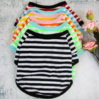 Stripe Spring Dog T-shirt Soft Small Medium Dog Puppy Clothing Shirt Vest Printed Pet Dog Puppy Vest T-shirt Dog Cloth Pi-Mart