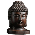2.36'' Wood Sakyamuni Statue 6cm Wooden Buddha  Creative Tathagata Figurines Mahogany India  Head Crafts Car Decor