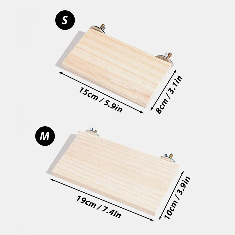 Wood Stand Platform Pet Bird Toys Parrot Rack Hamster Perches Paw Clean Cage Board Accessories for Gerbils Mice Wood Toys Lootquake LLC