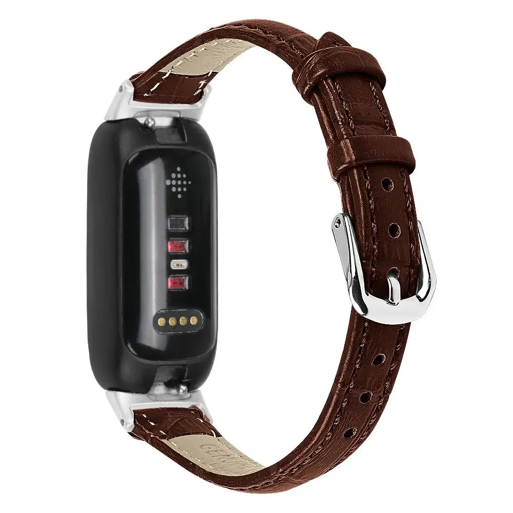 Fitbit Inspire 3 Slim Leather Band – Elegant Minimalist Strap - SJB-DIAMOND ELITES