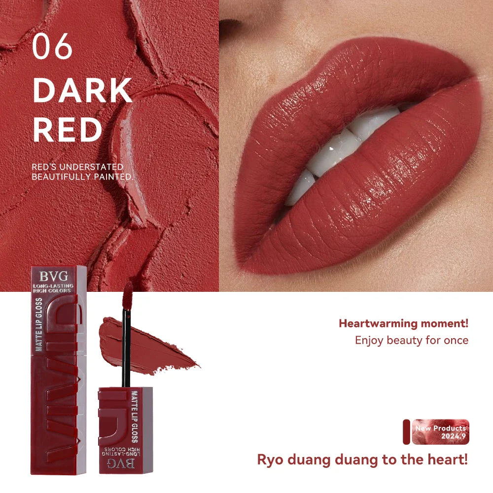 Multi-color matte lasting lip gloss lip gloss, non-greasy, non-fading, high-end warm colors, rich makeup liquid lipstick. Lootquake LLC