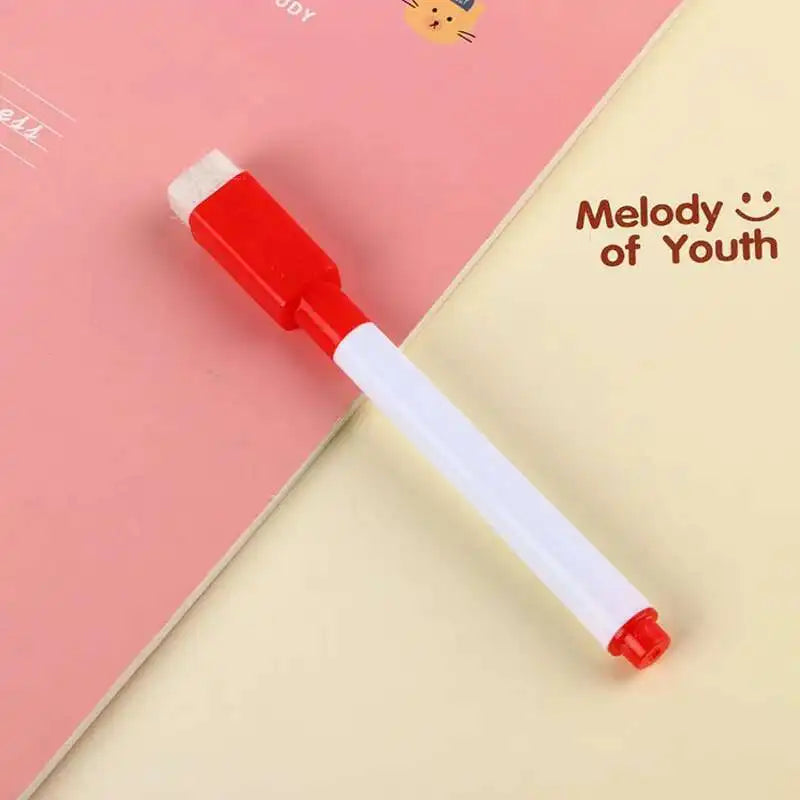 8 Pcs Lytwtw's Whiteboard Pen Creative With Brush Water-based Small Erasable Pen School Office Supplies White Board Marker Lootquake LLC