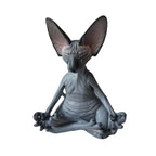 Meditation Yoga Happy Cat Whimsical Buddha Sphinx Cat Statue Art Deco Sculpture Outdoor Garden Statue Lootquake LLC
