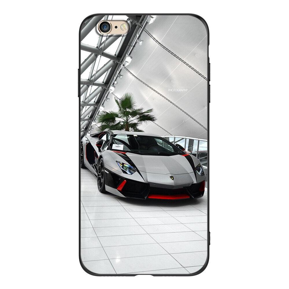Cute Cover Soft Silicone Print Cars Print Phone Case For Iphone 5s 5 S Se 2016 4.0" Case Phone Cover On  Iphone 6s 6 S Plus Funda Bumper Black Case Sport Race Car Stevvex