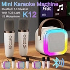 K12 Bluetooth Karaoke Machine Portable  5.3 PA Speaker System with 1-2 Wireless Microphones Home Family Singing Children's Gifts Lootquake LLC