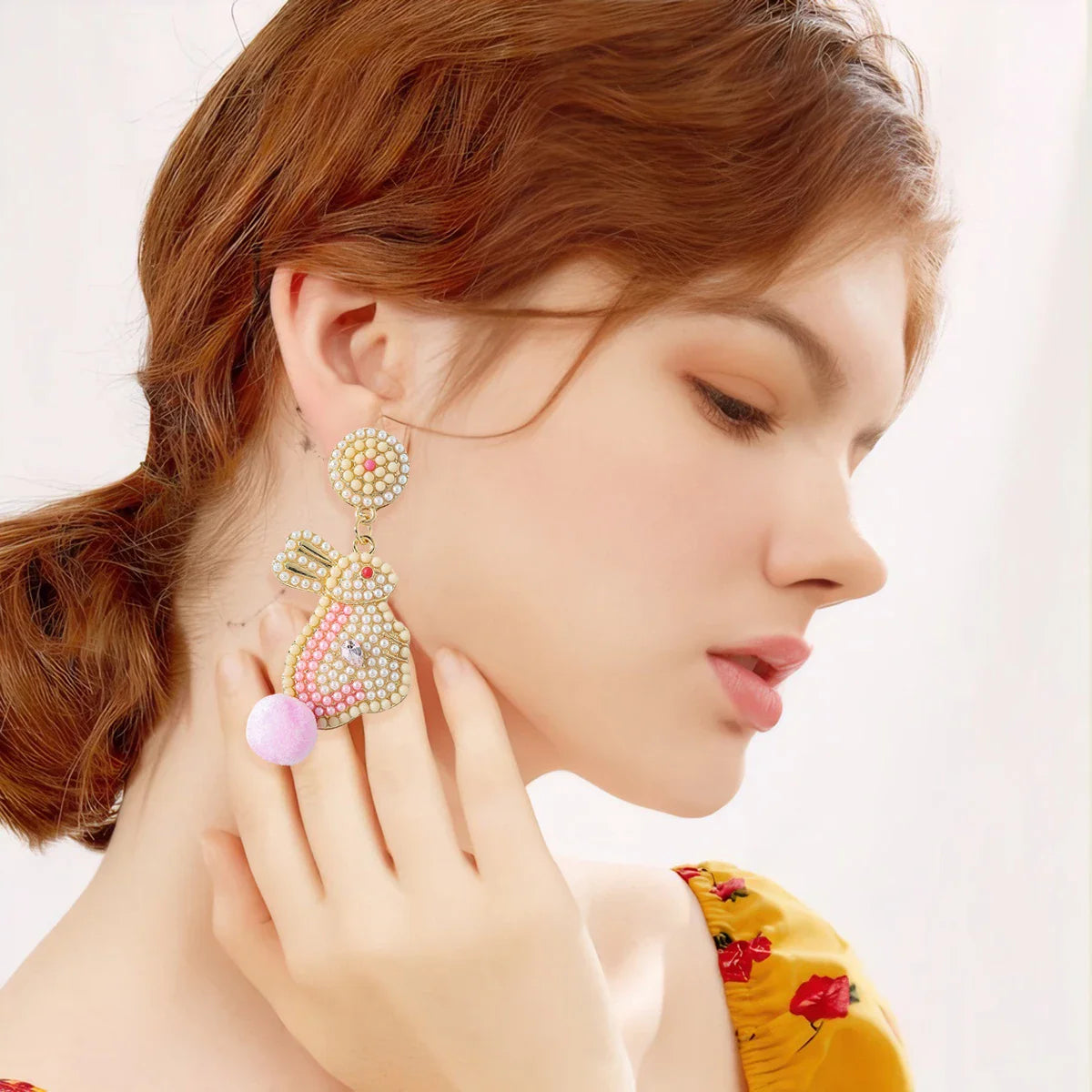 Best Lady Easter Earrings Alloy Pearls Rabbit Egg Shells Chicken Letters Tassels Various Options For You To Match Lootquake LLC