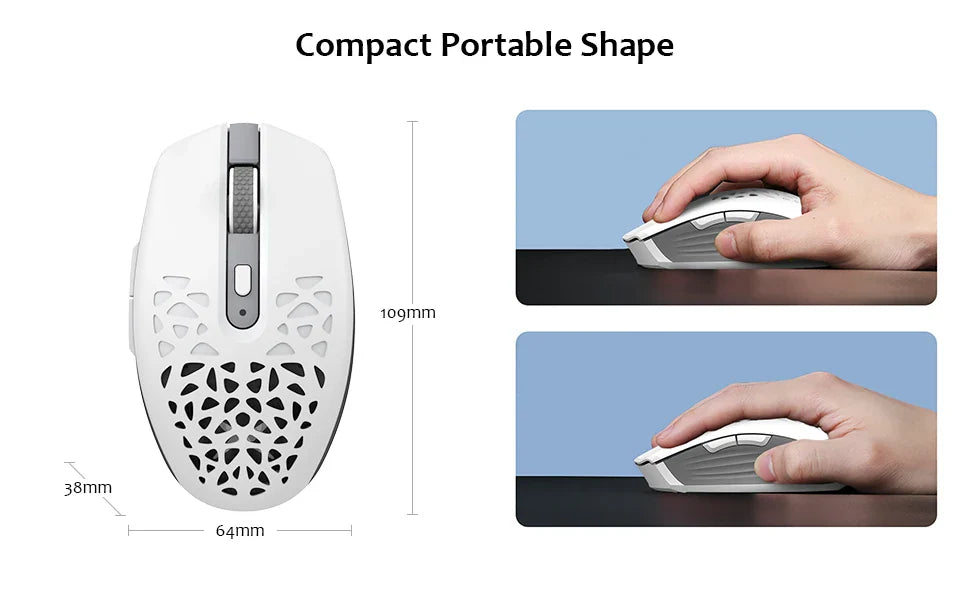Delux M820DC PAW3335 Wired + Wireless + Bluetooth Gaming Mouse 80 Million Clicks 16000 DPI RGB Rechargeable Mice For Computers Lootquake LLC