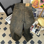 Retro Spring Trendy Leopard Print Jeans Women's American High Street Trousers Y2K Harajuku Style Baggy High Waist Casual Pants Lootquake LLC