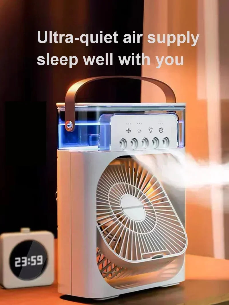 3 In 1 Fan AIr Conditioner Household Small Air Cooler LED Night Light Portable Humidifier Air Adjustment Fan Office Home Fan New Lootquake LLC