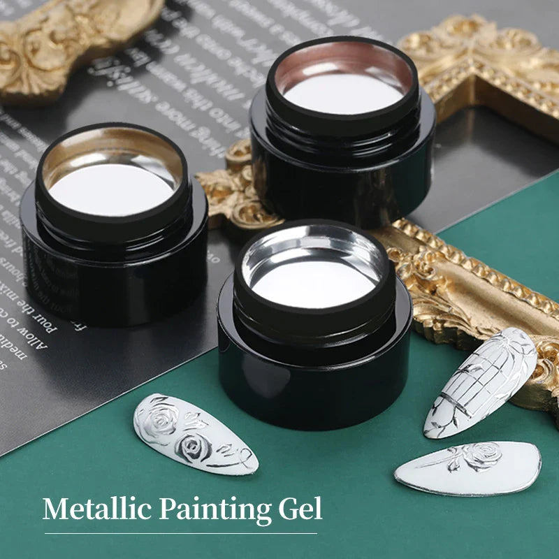 BORN PRETTY Metallic Painting Gel Gold Silver Mirror Effect Nail Polish Super Bright Drawing Line French Nail UV Painting Varnis Lootquake LLC