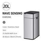 Smart Trash Can 20 liters Large Capacity Wastebasket Stainless Steel Kitchen Garbage Bin 15 liters Automatic Sensor Trash Bin Lootquake LLC