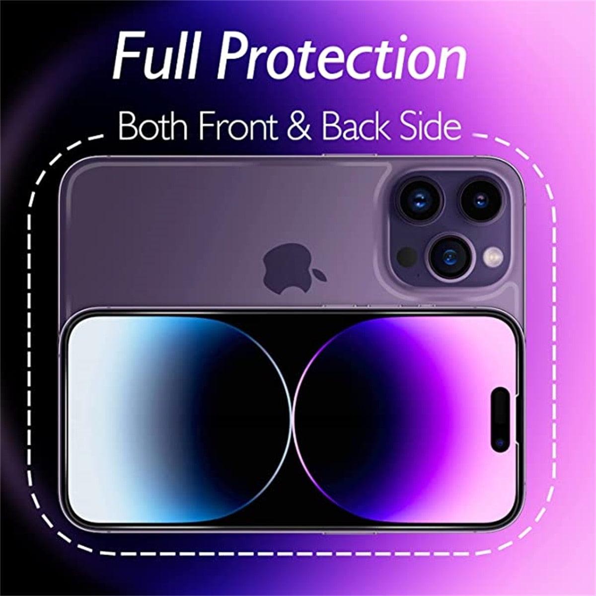 HD Clear Scratch Resistant Anti-Fingerprint Tempered Glass Film Full Screen Coverage Protector For Iphone 14 Pro Max Front Back Screen Protector HD Clarity Anti-Fingerprint Scratch Tempered Glass For Iphone 13 Stevvex