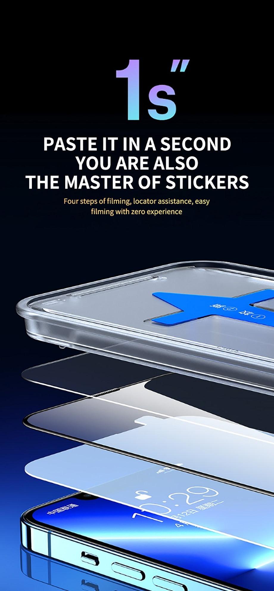 8K HD Anti Peeping Luxury Fast Install Full Cover Glass Screen Protector For iPhone 14 13 12 11 PRO MAX MINI X XS 9H Hardness Tempered Glass Scratchproof Shatterproof Bubble Free Screen Protector For iPhone Stevvex