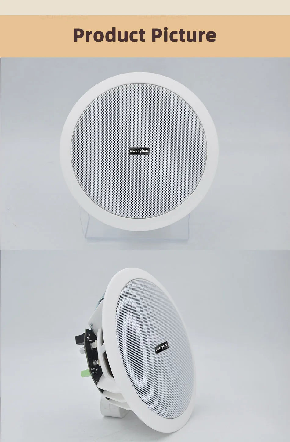 Built-in Class-D Amplifier Full Range Bluetooth-compatible Ceiling Speaker Horn For Home Theater Background Music Good Quality Lootquake LLC