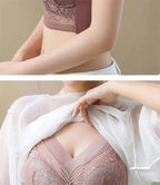 L-6L Women Large Bra Push Up Ice Silk Seamless upper Bralette Lace Wireless Summer Bras Plus Size Top Lingerie Underwear 15019