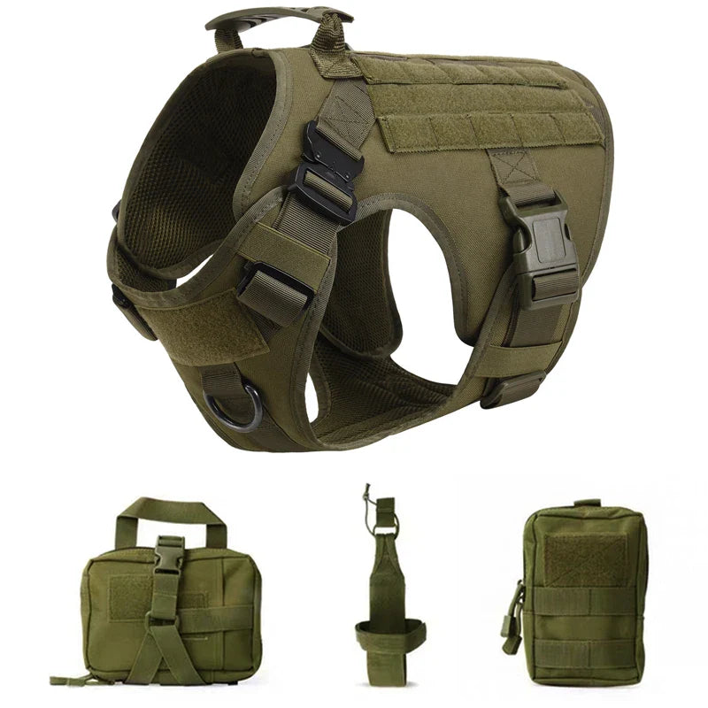 Tactical Military Vest Pet German Shepherd Golden Retriever Tactical  Training Dog Harness and Leash Set For All Breeds Dogs Pi-Mart