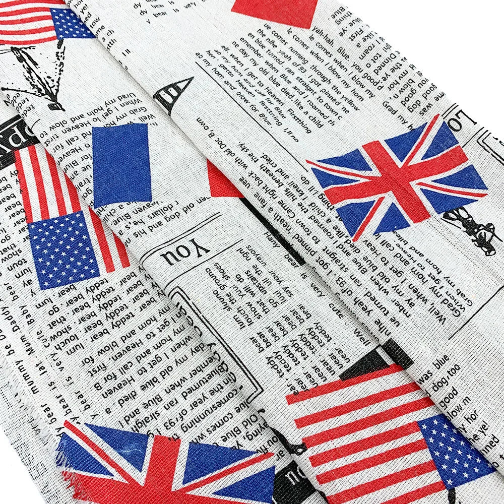 Newspaper Printed Fabric Quilting Cloth Cotton Linen For DIY Sewing Tablecloth Cushion Placemat Storage Bag Handicraft Materials Lootquake LLC