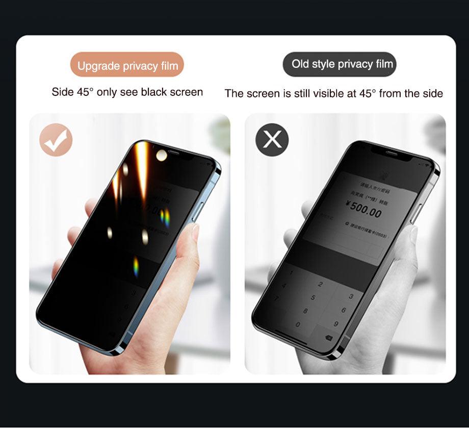 200D Anti Glare Tempered Glass For iPhone 13 12 11 14 Pro Max Mini Privacy Screen Protector iPhone 14 7 8 Plus XR X Screen Glass Anti Spy Tempered Glass Screen Protector Full Coverage Stevvex