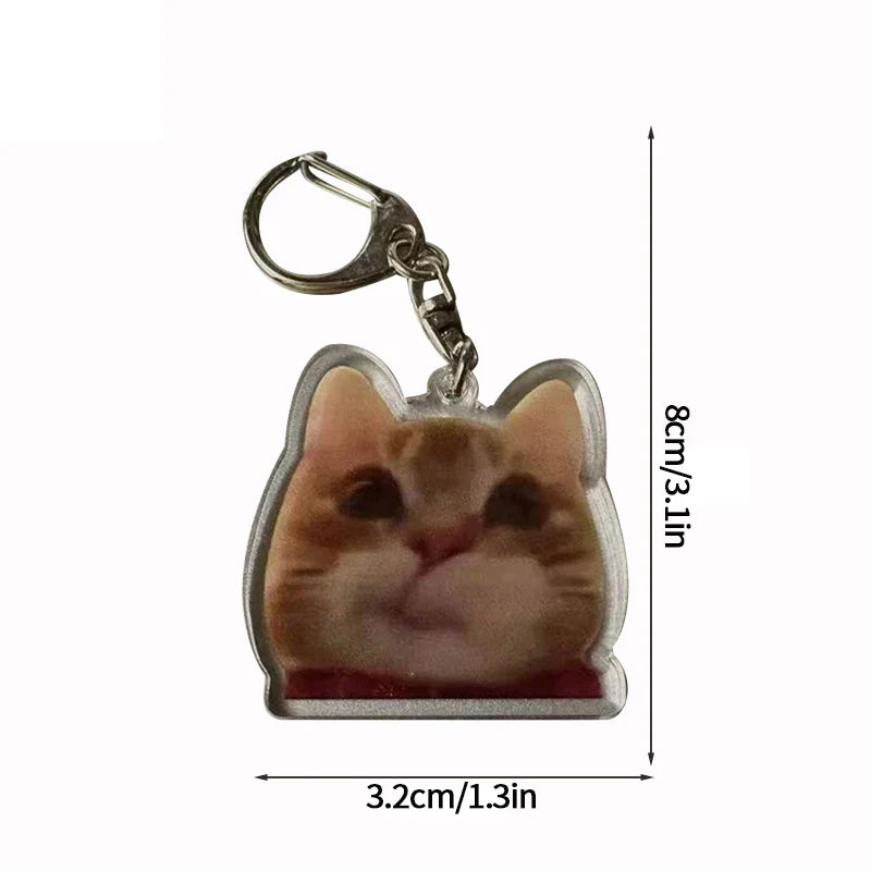 Funny Banana Cat Key Chain Creative Acrylic Happy Cats Schoolbag Pendant Bag Accessories DIY Mobile phone Lanyard Student Gift Lootquake LLC