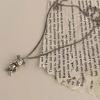 Fashion Trend Engraved Alphabet Bear Pendant Cute Animal Necklace Mens Womens Charm Hip Hop Party Street Jewelry Gifts Lootquake LLC