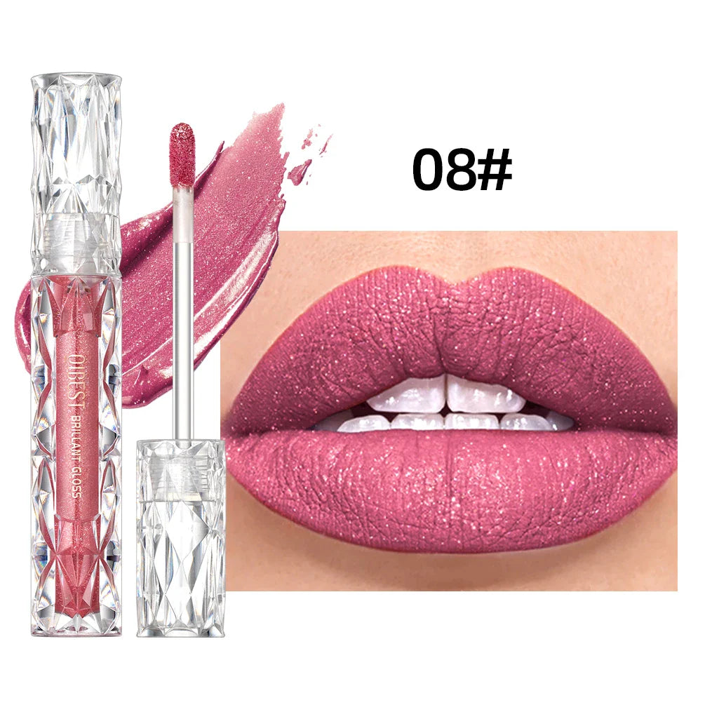 QIBEST Waterproof Diamond Shimmer Glitter Lipgloss Matte Liquid Lipstick Shiny Pearl Lip Glaze Long Lasting LipTint Women Makeup Lootquake LLC