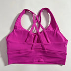 Solid Color Women Cross  Fitness sport Bra soft high strength Tight Top Comprehensive Training Gym Yoga Underwear With Chest Pad