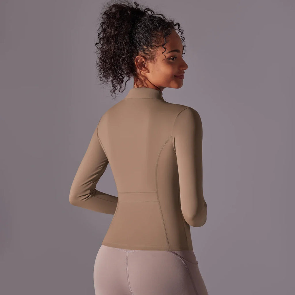 Women's Full Zip Yoga Top With Thumbholes - SJB-DIAMOND ELITES
