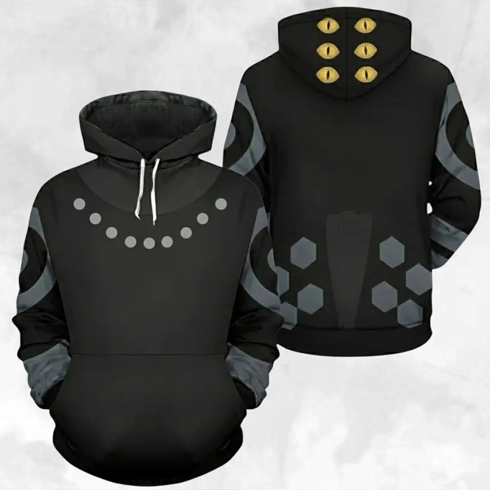 Hot Selling Kpop Demon Hunter Print Hoodie Autumn And Winter Trend Casual Pullover Men's Halloween Role Play Costume Gift Pi-Mart