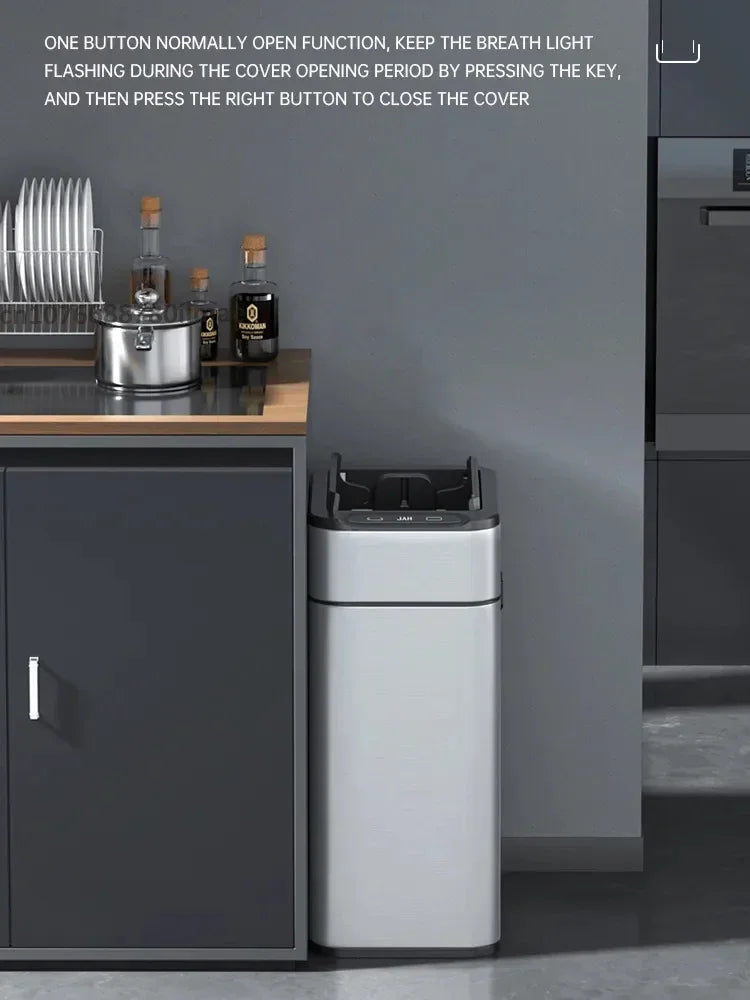 Smart Trash Can 20L 30 40 50 60 Liters Wastebasket Large Kitchen Garbage Cube Home Automatic Stainless Steel Garbage Bin Dustbin Lootquake LLC