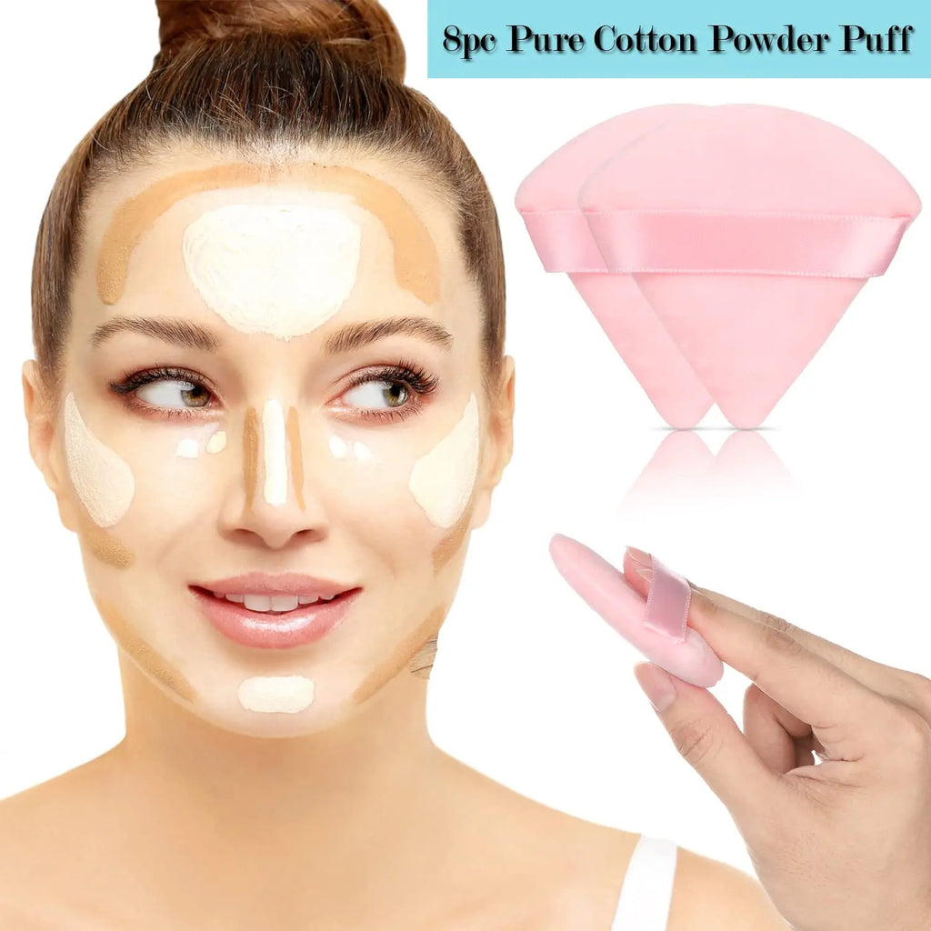 6 Pcs Powder Puff Face Makeup Sponge Soft Velour Triangle Powder Puffs For Loose Powder Body Powder Cosmetic Foundation Beauty S Lootquake LLC