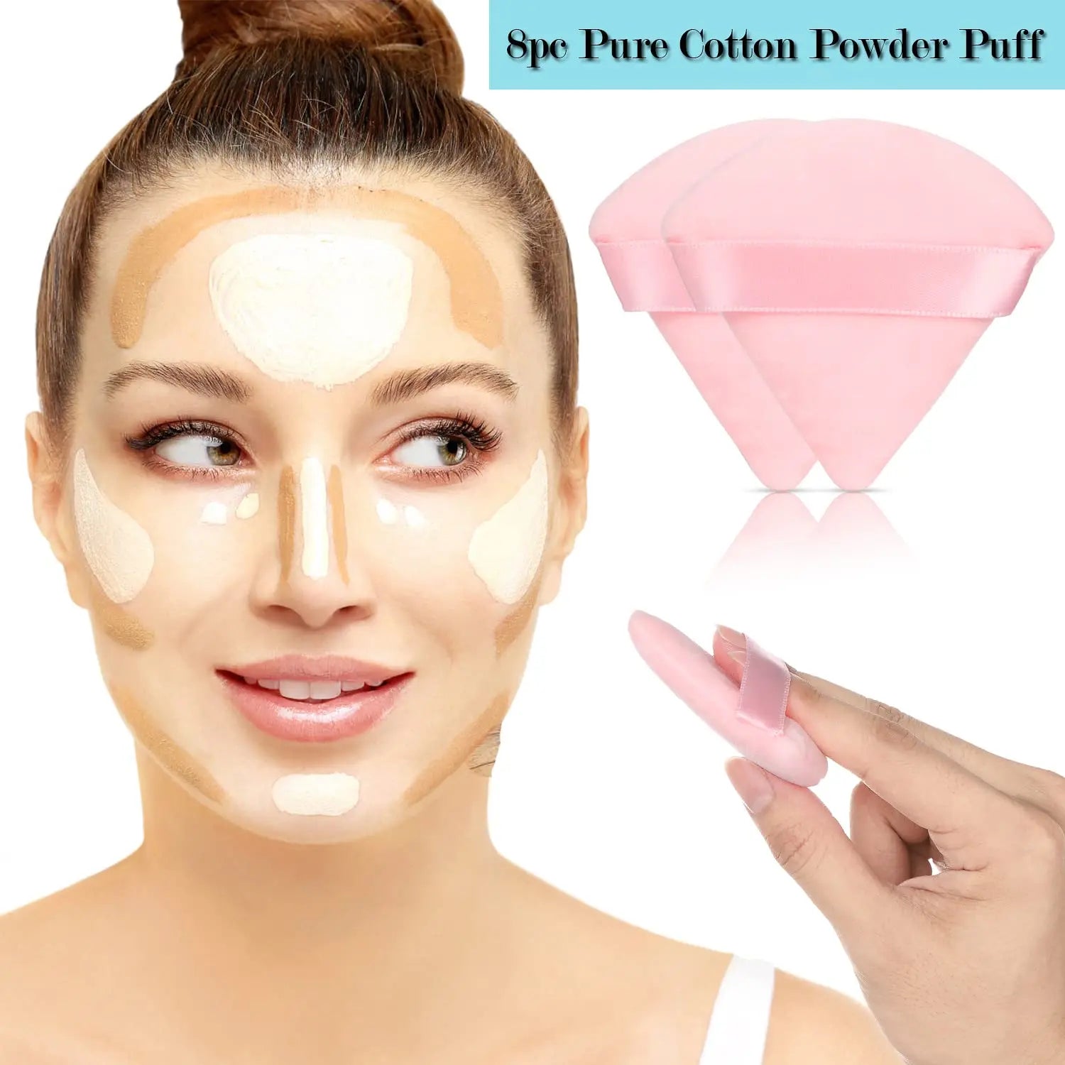 6 Pcs Powder Puff Face Makeup Sponge Soft Velour Triangle Powder Puffs For Loose Powder Body Powder Cosmetic Foundation Beauty S Lootquake LLC