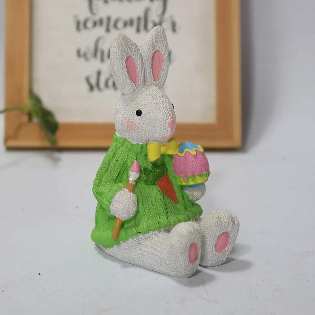 2023 New Easter Decoration for HomeResin Easter Bunny Rabbit Easter Craft Festival Bunny Ornament Decor Festival Egg Gifts Decor Lootquake LLC
