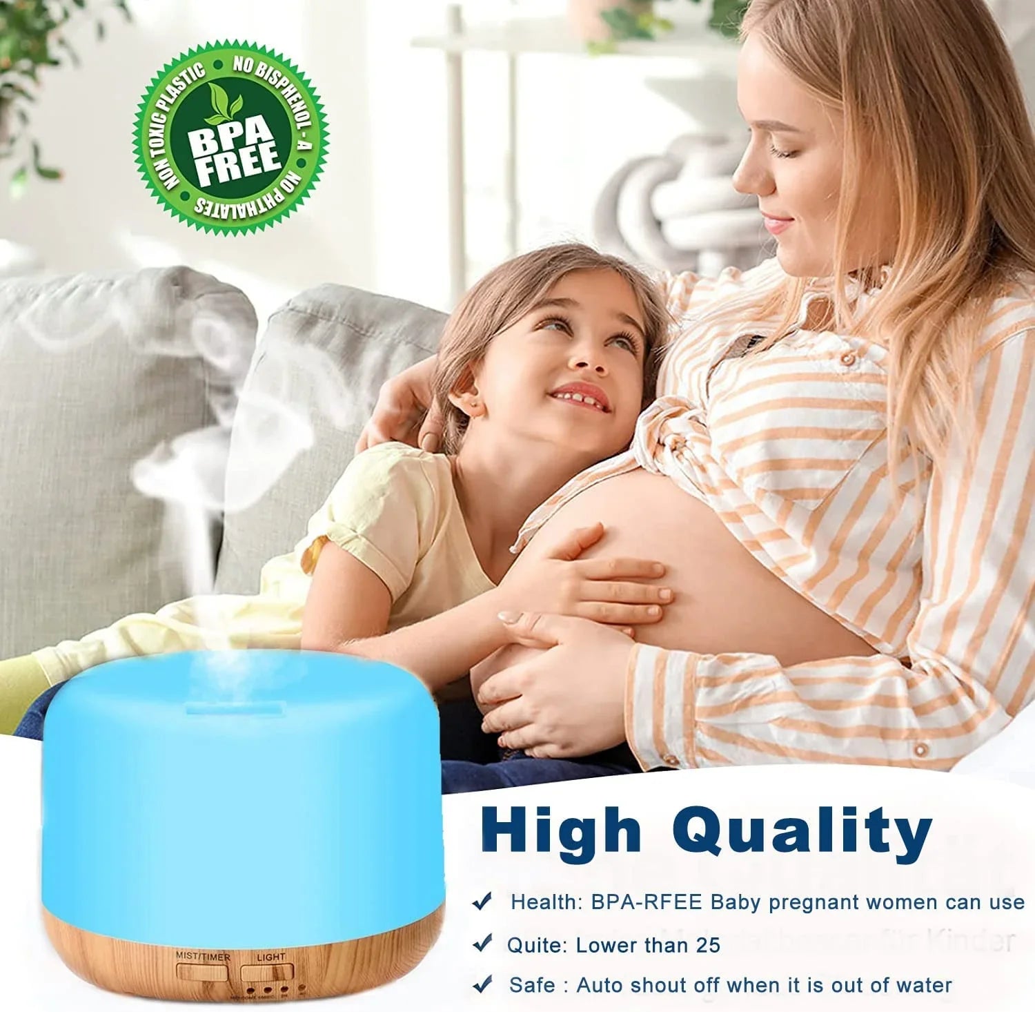 Aroma Diffuser, 300ml Aromatherapy Oil Diffuser with 7-Color Light, Timer-Adjustable Fog Mode Setting 300ML humidifier Lootquake LLC
