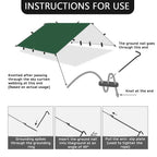 4x4m 4x3m 3x3m 19 Hang Points Tent Tarp Survival Sun Shelter Shade Canopy Outdoor Backpacking Waterproof Camping Awning SunShade