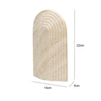 Travertine Sculptures and Figurines Archway Shape Statue for Shelf Coffee Table TV Cabinet Bookshelf Living Room Home Decoration