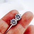 Moissanite Stud Earrings 0.5-3ct D Color GIA Certified 925 Silver Gold Plated BandsCo Straps