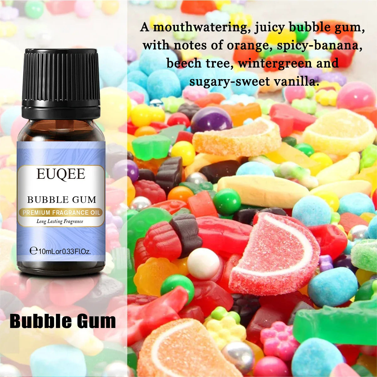 EUQEE 10ML Coconut Vanilla Bubble Gum Fragrance Oil For Making Candle, DIY Soap Coffee Cake Cedarwood Premium Aroma Oils Lootquake LLC