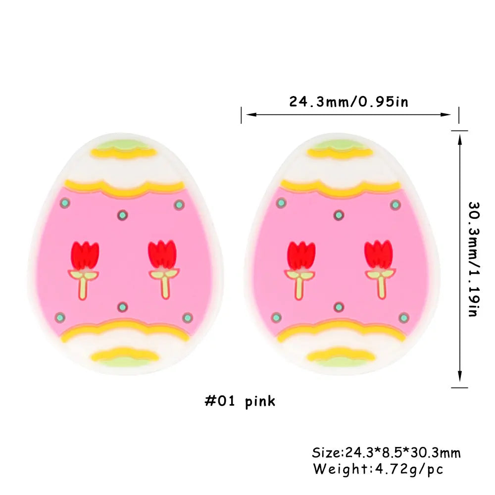 Kovict 5/10Pcs New Focal Silicone Beads Easter Series Bead For Jewelry Making DIY  KeyChain Bracelet Necklace Pen Accessories Lootquake LLC