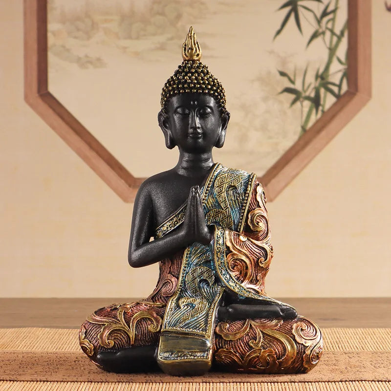 Exquisite Sitting Buddha Statue Sculpture, Religious Artwork Craft, Home Decor Piece, Living Room, Entrance Hall,Office Ornament Lootquake LLC