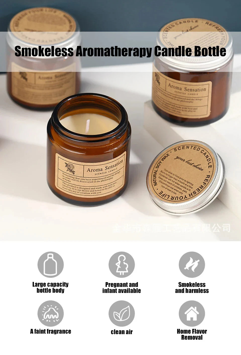Scented Candles Smokeless Soy Candle Essential Oil Aromatic Candle Luxury Decoration Candle Wedding Gifts Party Home Decoration Lootquake LLC
