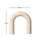 Travertine Sculptures and Figurines Archway Shape Statue for Shelf Coffee Table TV Cabinet Bookshelf Living Room Home Decoration