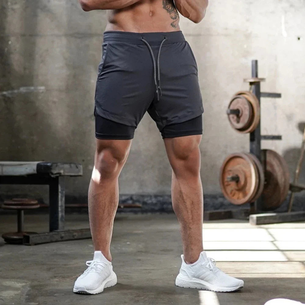 Men's Sport Shorts cool Double-deck Running Shorts - SJB-DIAMOND ELITES