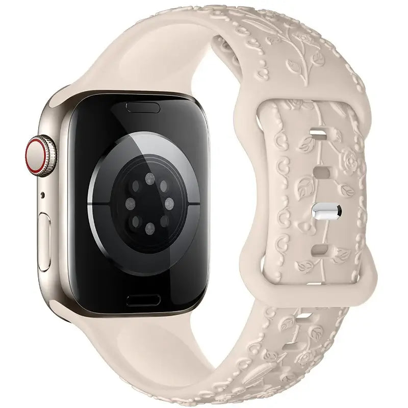 Apple Watch Silicone Band - Floral Engraved - Stylish Design - SJB-DIAMOND ELITES