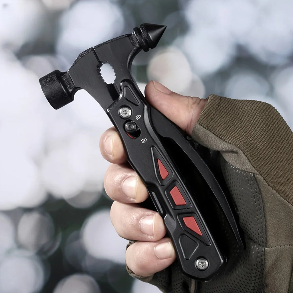 TrailMaster: Compact Multitool & Tactical Hammer THRIXINE