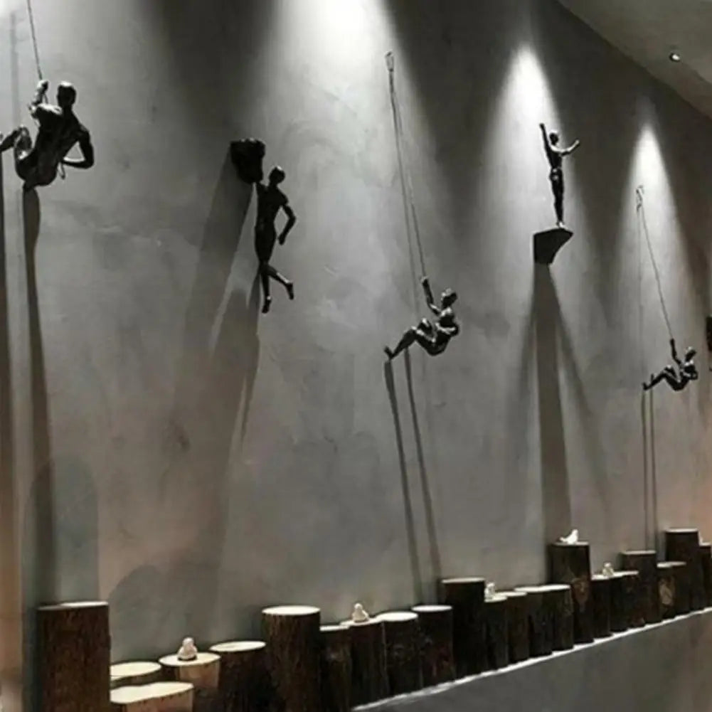 2024 Christmas Modern Simplicity Athlete Resin Sculpture Creative Climbing Man Wall Sculptures Hand-Finished For Wall Art Statue Lootquake LLC