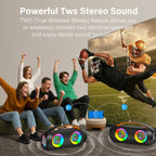 Portable Bluetooth Wireless Speaker, Loud Boombox Speaker with Subwoofer, Powerful Deep Bass Stereo Sound, IP65 Waterproof Lootquake LLC