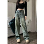 XPQBB Vintage Wide Leg Jeans for Women Streetwear High Waist Loose Straight Denim Pants Female 2024 Spring Wild Casual Trousers